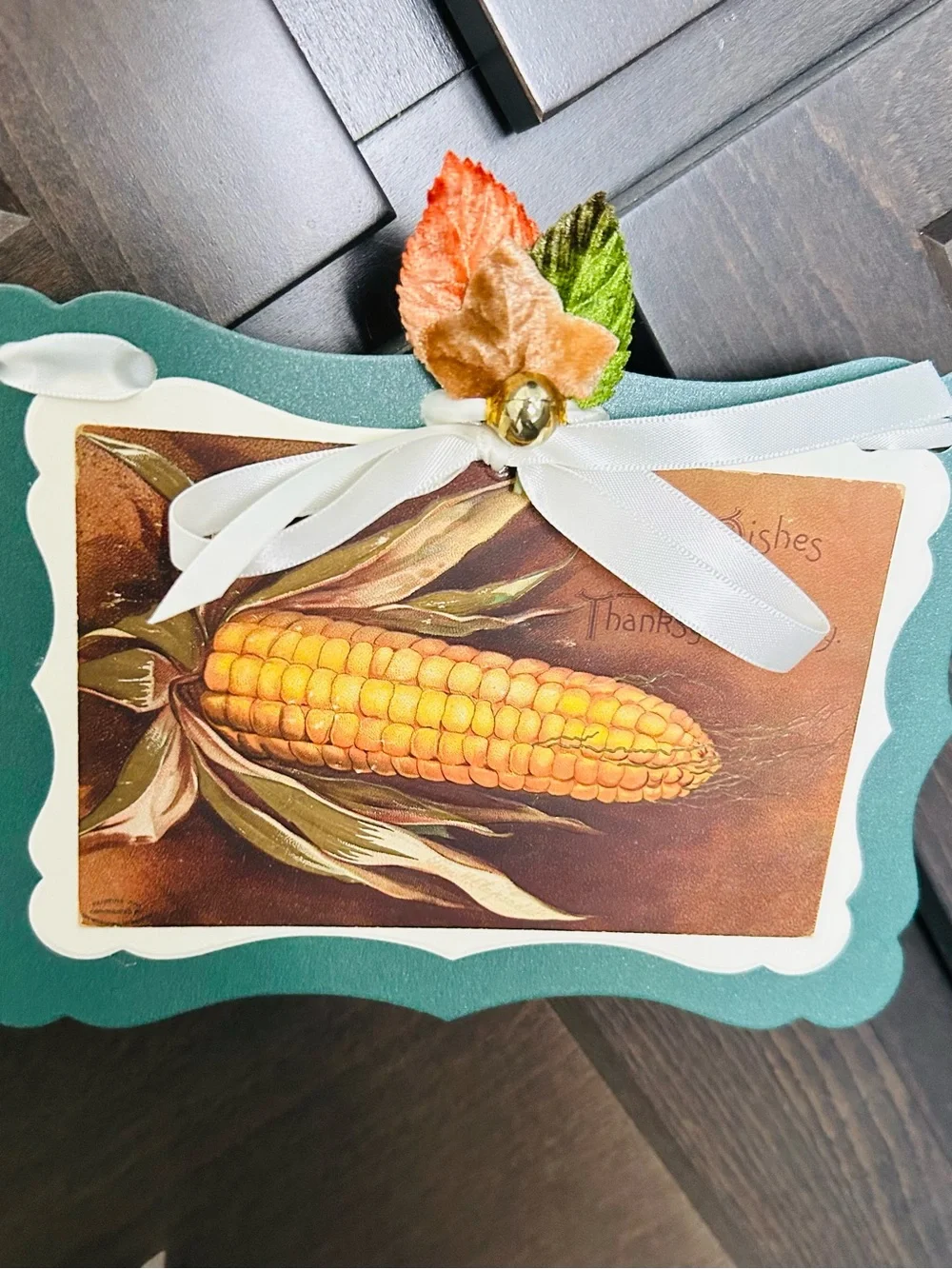 Thanksgiving garland 1900s vintage repurposed holiday postcards